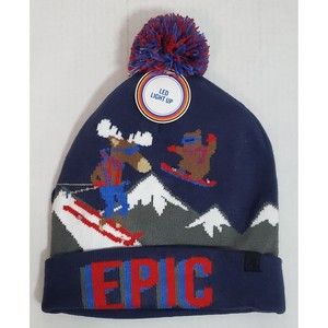 Skechers Boys Beanie Winter Hat Toboggan With Gloves One Size Epic Light…